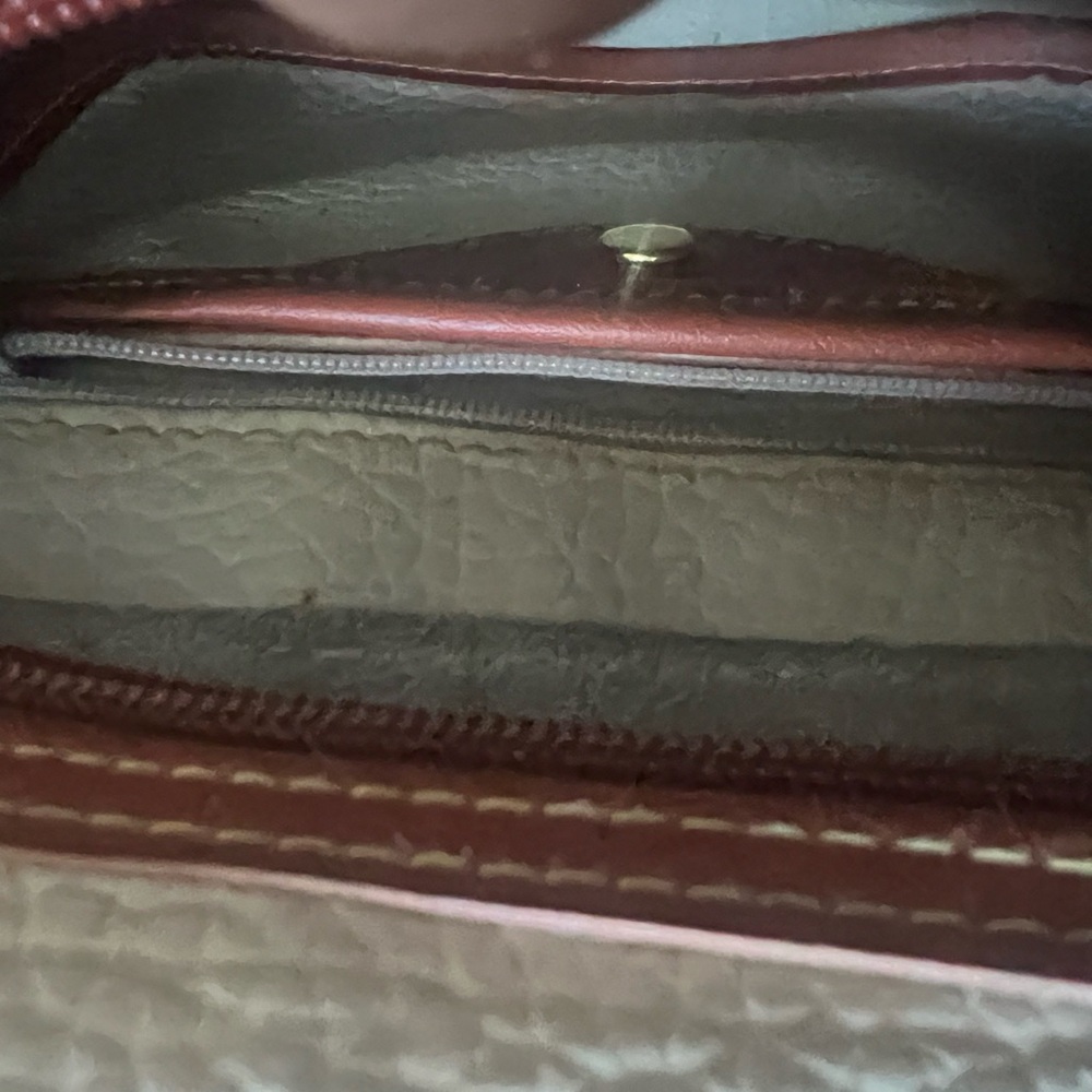 Vintage Dooney & Bourke Small Crossbody Belt Bag Tan/Brown All Weather Leather - Picture 9 of 13